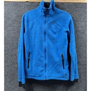 Columbia Titanium Omni-Heat Fleece Jacket Women Small Blue Full Zip Glitter Look